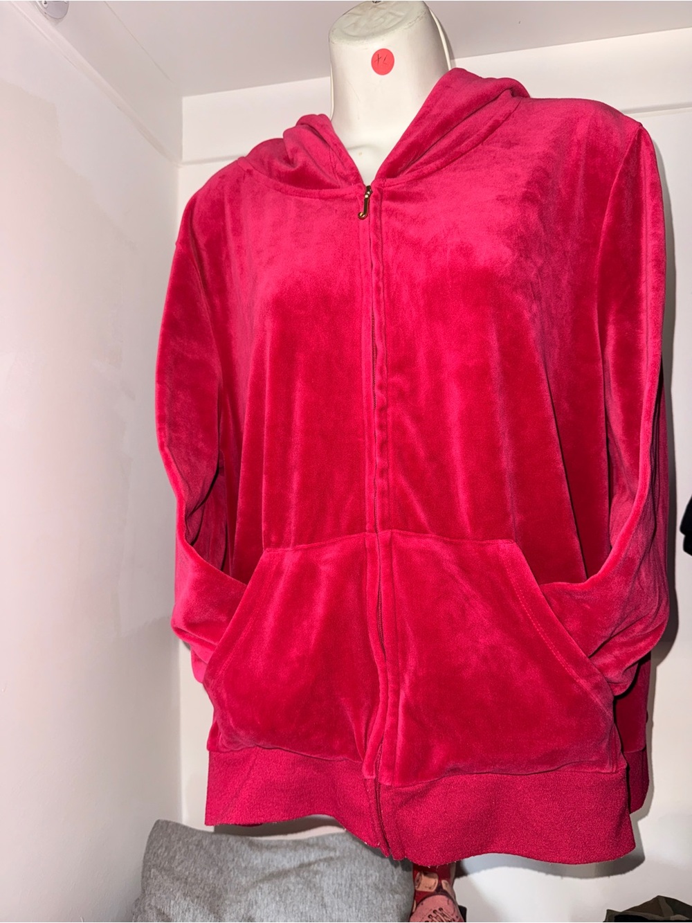 Juicy couture Plush Hooded Zip Bomber Jacket in Hot Pink